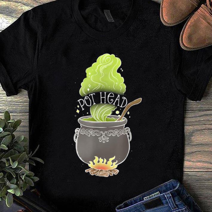Pretty Pot Head Funny Witch Cauldron Adult Halloween Marijuana Weed shirt