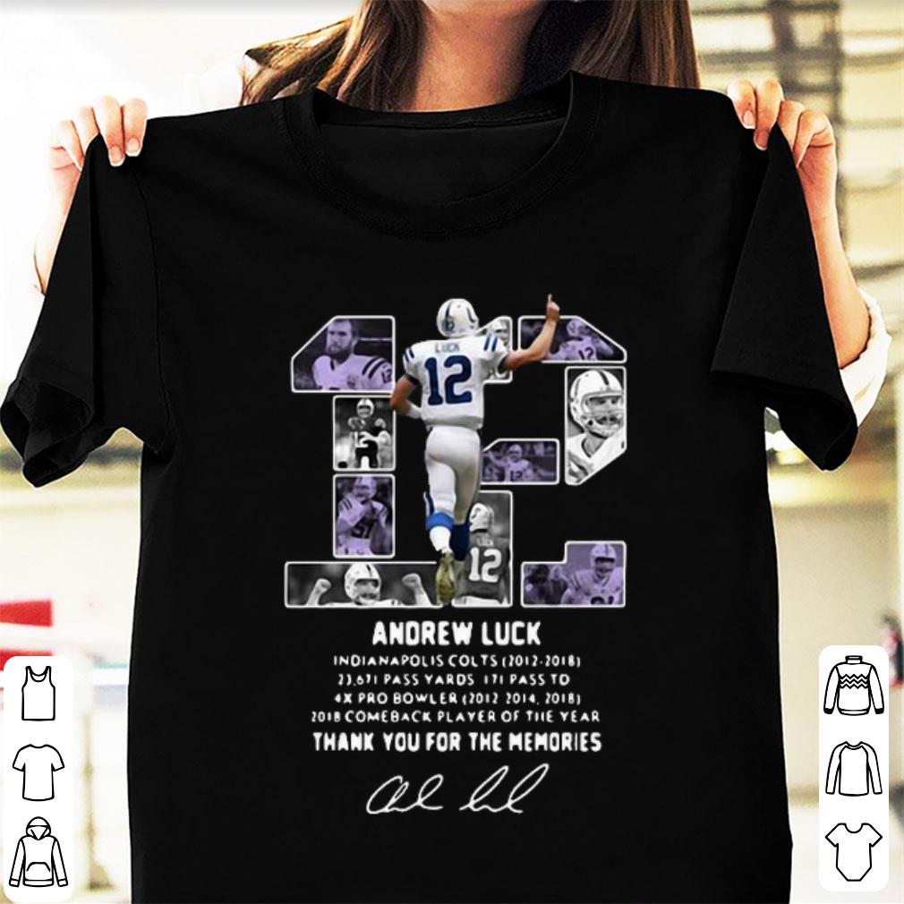 Top 12 Andrew Luck Thank You For The Memories Signature shirt