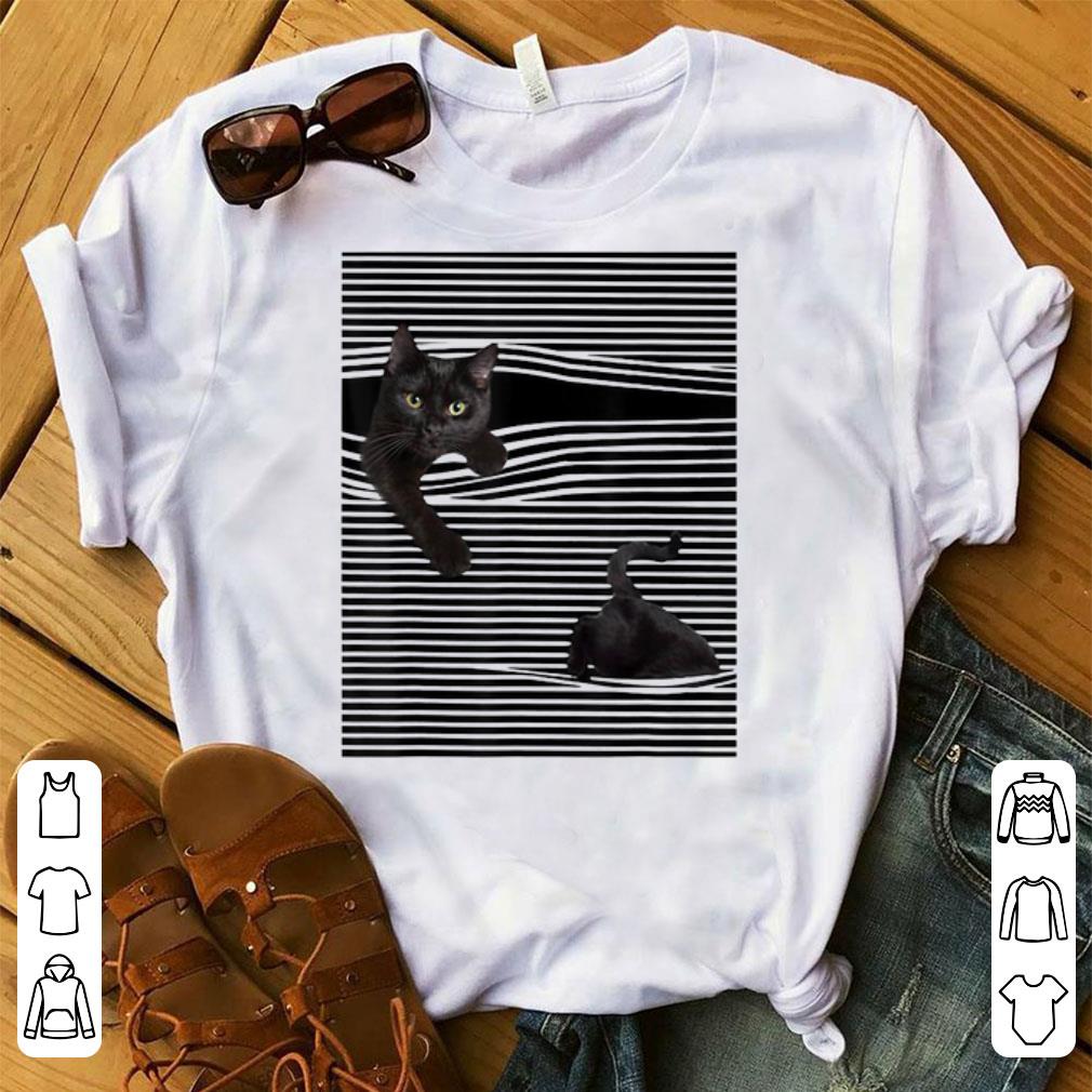 Top Black Cat Under The Curtains shirt