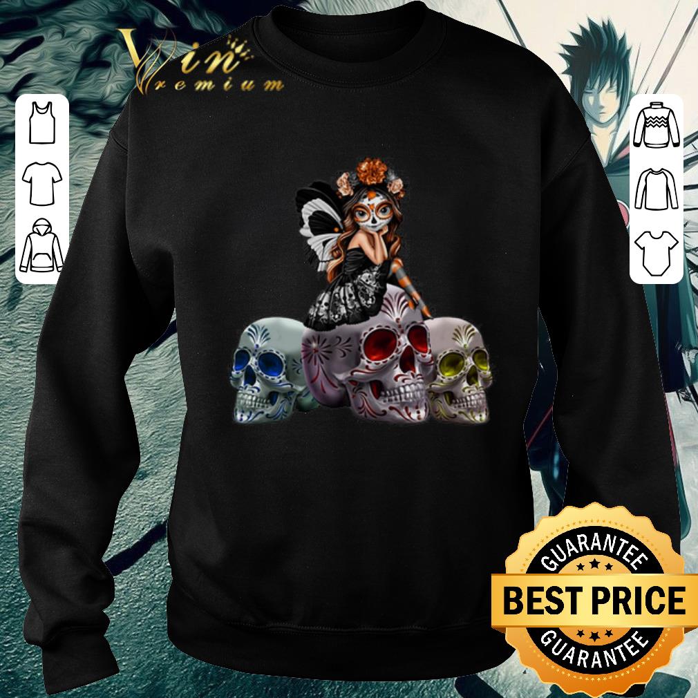 Top Butterfly Sit On Three Skull Spirit Of The Dearly Loved Figurine shirt