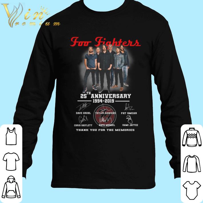 Top Foo Fighters 25th Anniversary 1994-2019 Signatures shirt 6 Top Foo Fighters 25th Anniversary 1994-2019 Signatures shirt