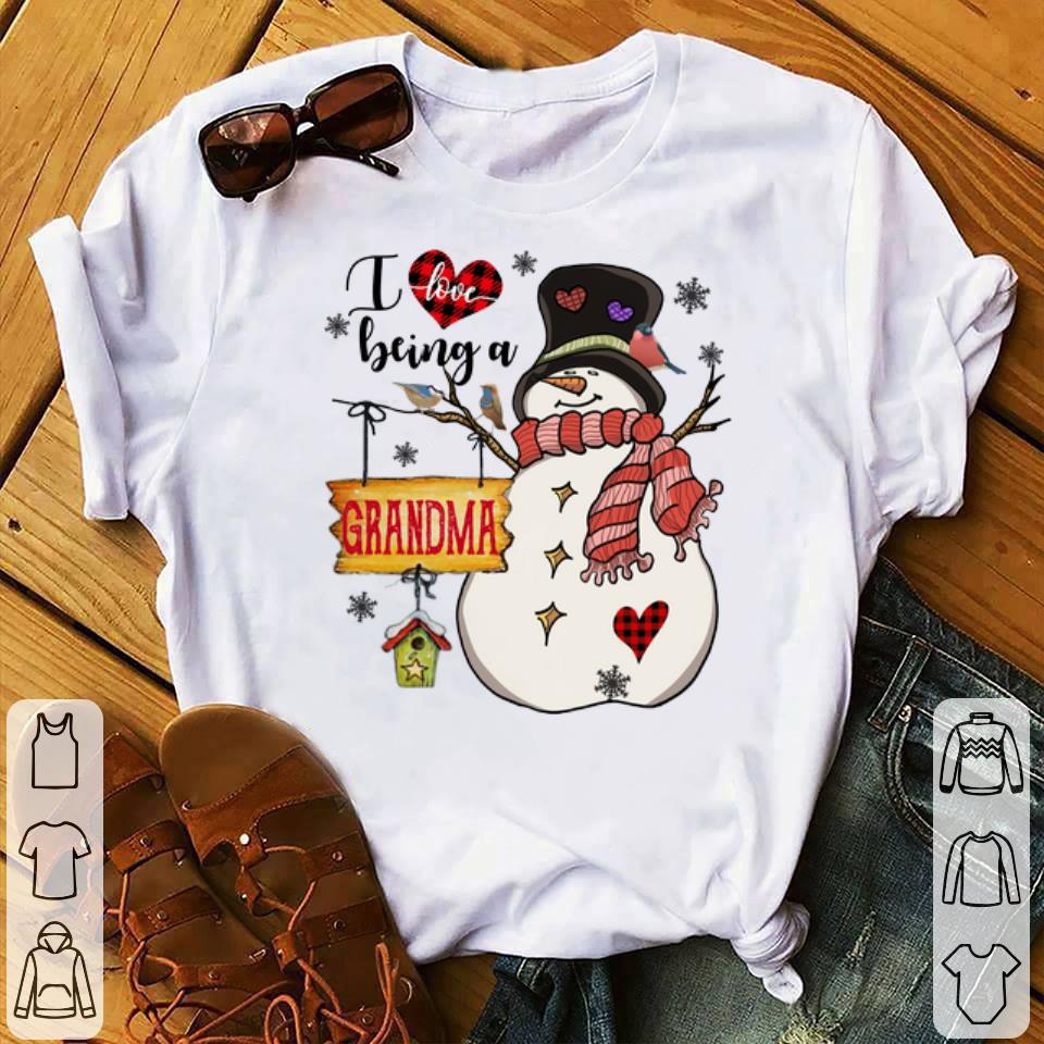 Awesome Christmas I Love Being A Grandma Snowman shirt