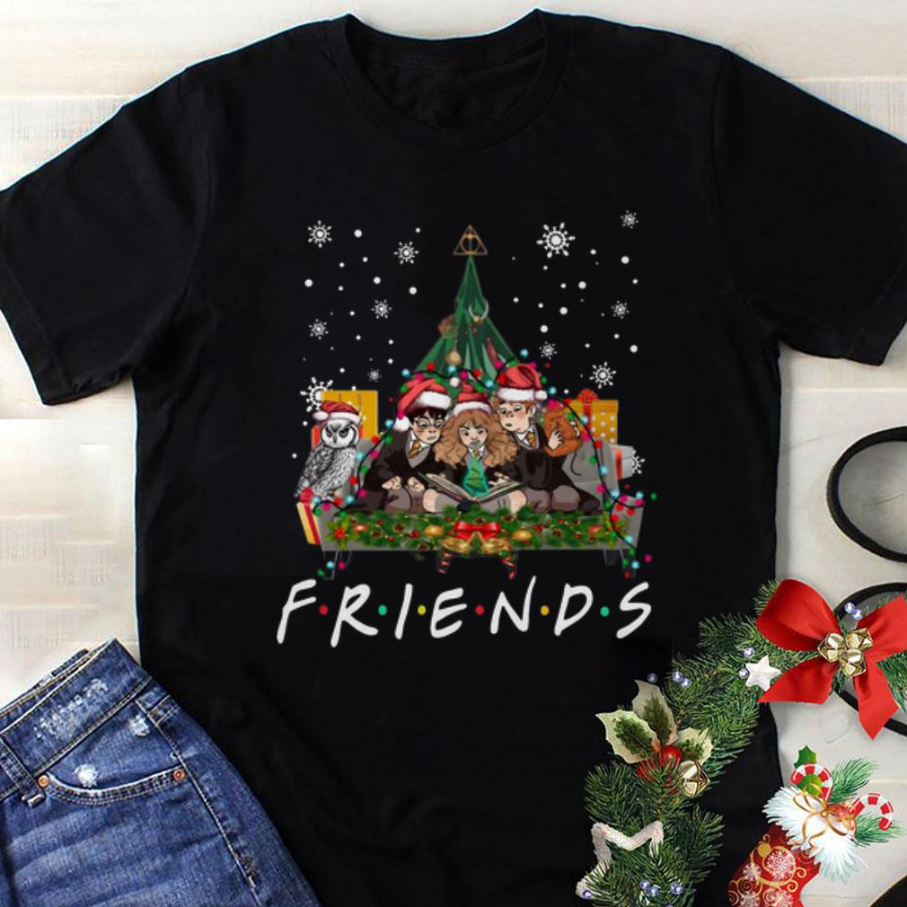 Awesome Friends Harry Potter Hermione And Ron Weasley Christmas Tree shirt