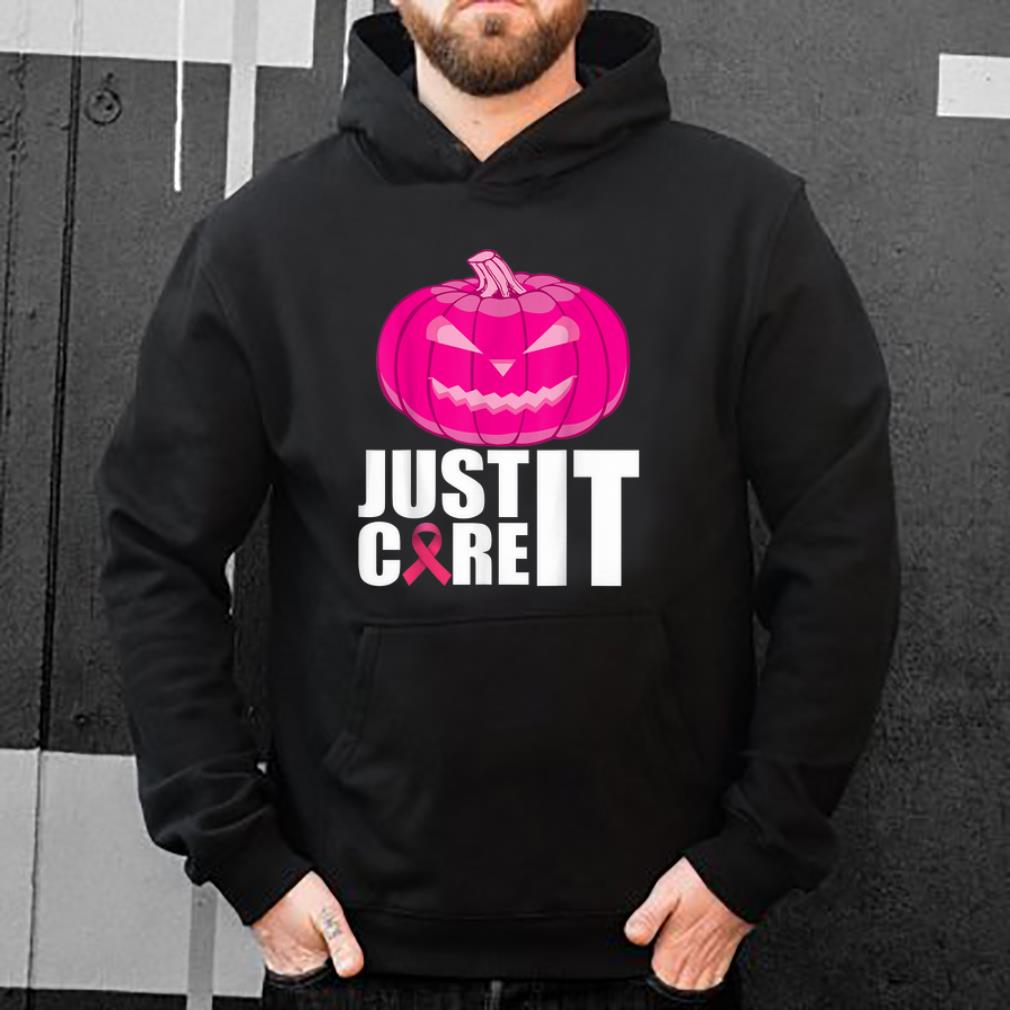 Awesome Just Cure It Pink pumpkin Breast Cancer Awareness Halloween shirt