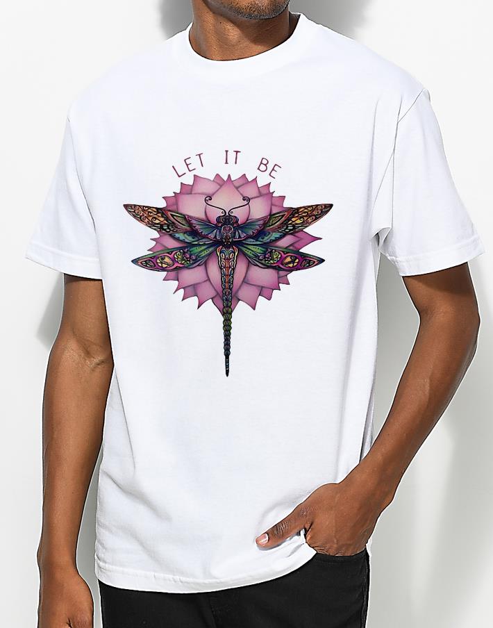 Awesome Let It Be Dragonfly Lotus shirt