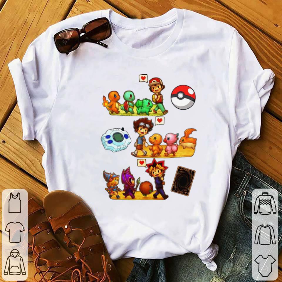 Awesome Pokemon Digimon Yugioh Childhood shirt