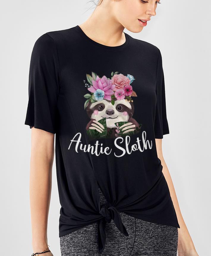 Awesome Sloth Flower Auntie shirt