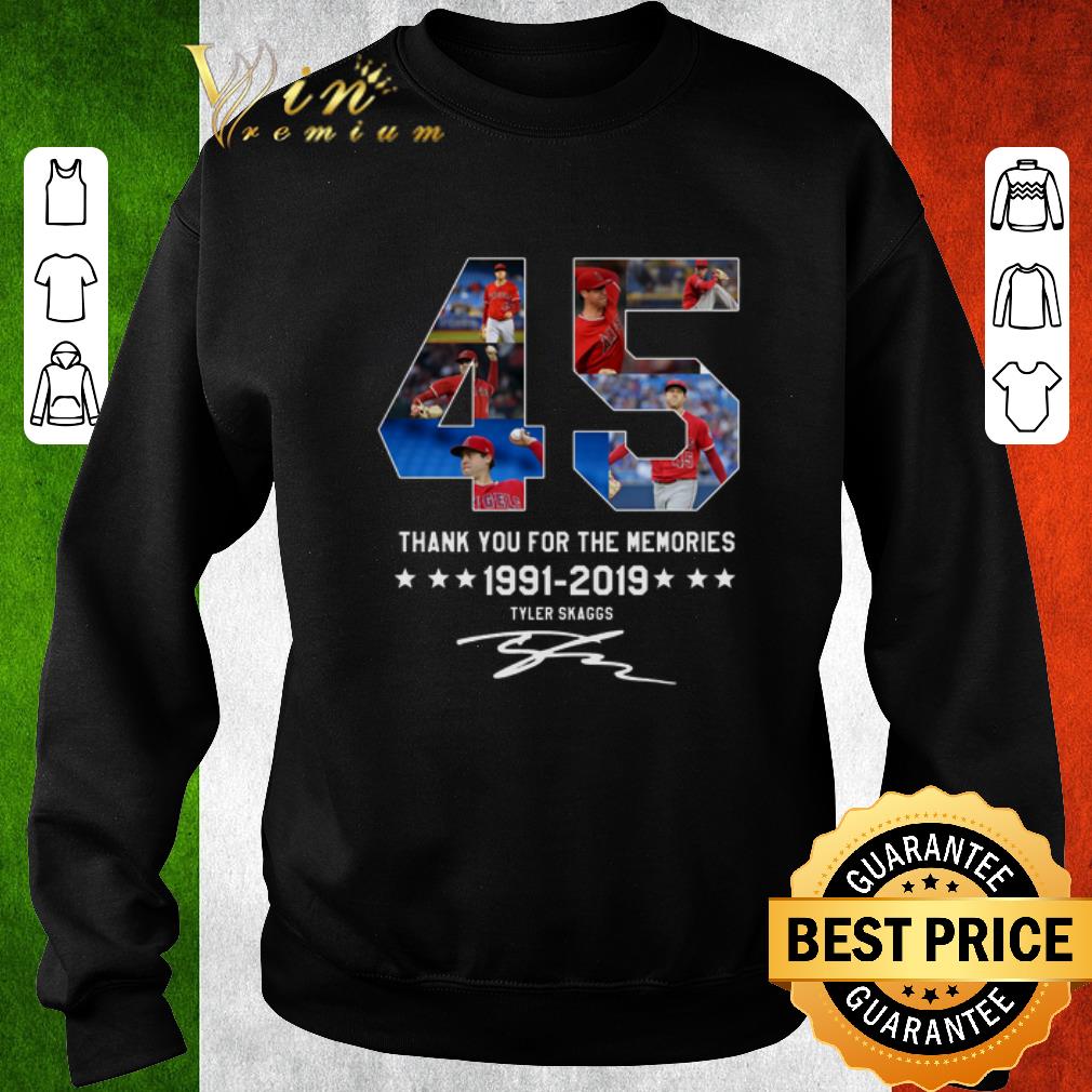 Funny 45 Thank You For The Memories 1991-2019 Tyler Skaggs Signature shirt 2 Funny 45 Thank You For The Memories 1991-2019 Tyler Skaggs Signature shirt