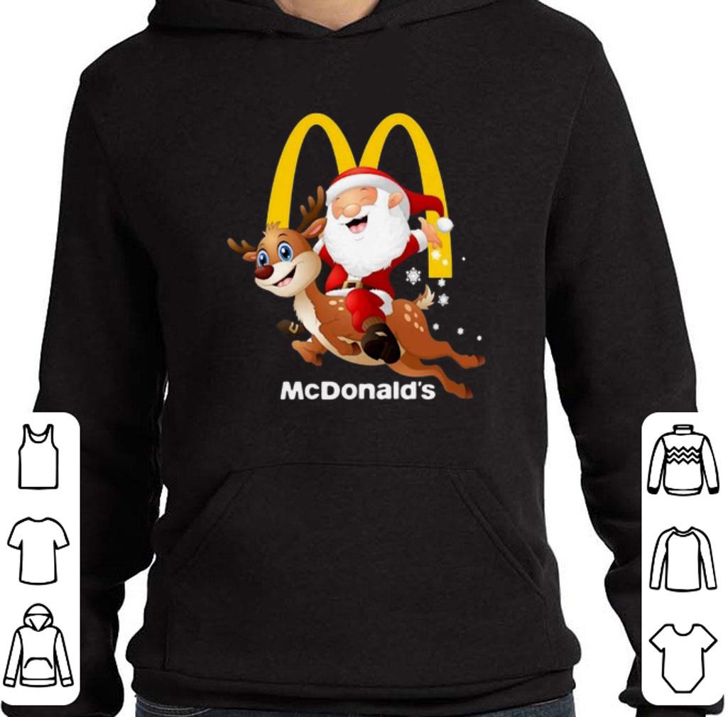 Funny Santa Claus riding reindeer McDonald's shirt