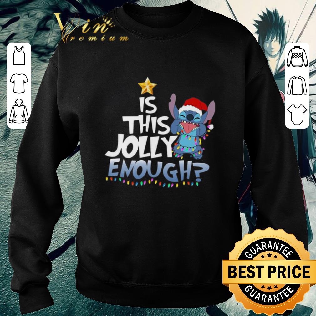 Funny Stitch Santa is this Jolly enough Christmas lights shirt