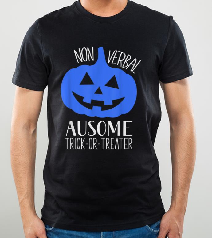 Hot Trick or Treat Non-Verbal Halloween Pumpkin Autism Awareness shirt