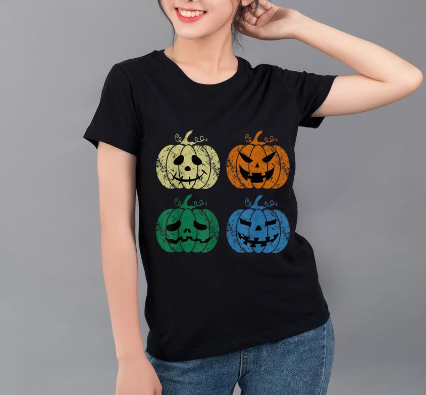 Hot Vintage Retro Scary Pumpkin Face Halloween Costume Gift shirt