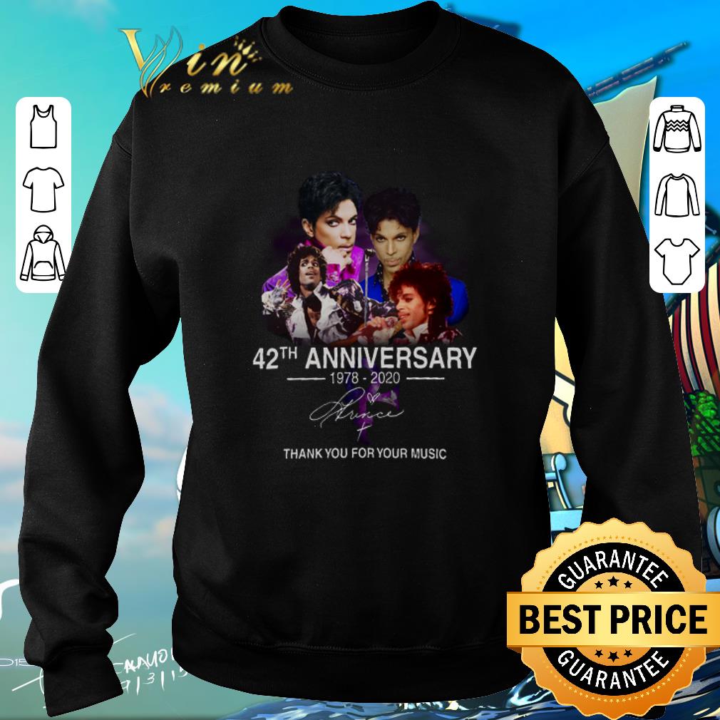 Nice 42th anniversary 1978-2020 Prince thank you for your music shirt 2 Nice 42th anniversary 1978-2020 Prince thank you for your music shirt
