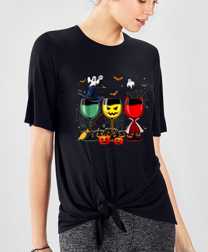 Nice Witches pumpkin Wine glass Halloween gift shirt