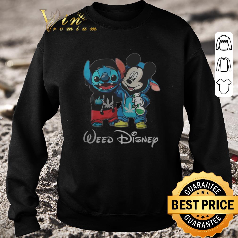 Official Baby Stitch and Mickey mouse Weed Disney shirt 2 Official Baby Stitch and Mickey mouse Weed Disney shirt