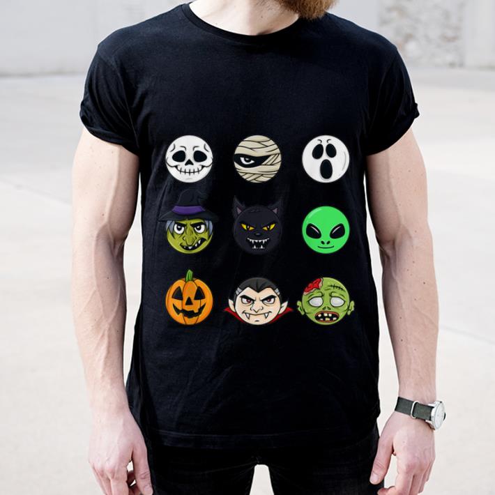 Official Scary Faces Halloween Emoji Boys Girls Kids Gift shirt