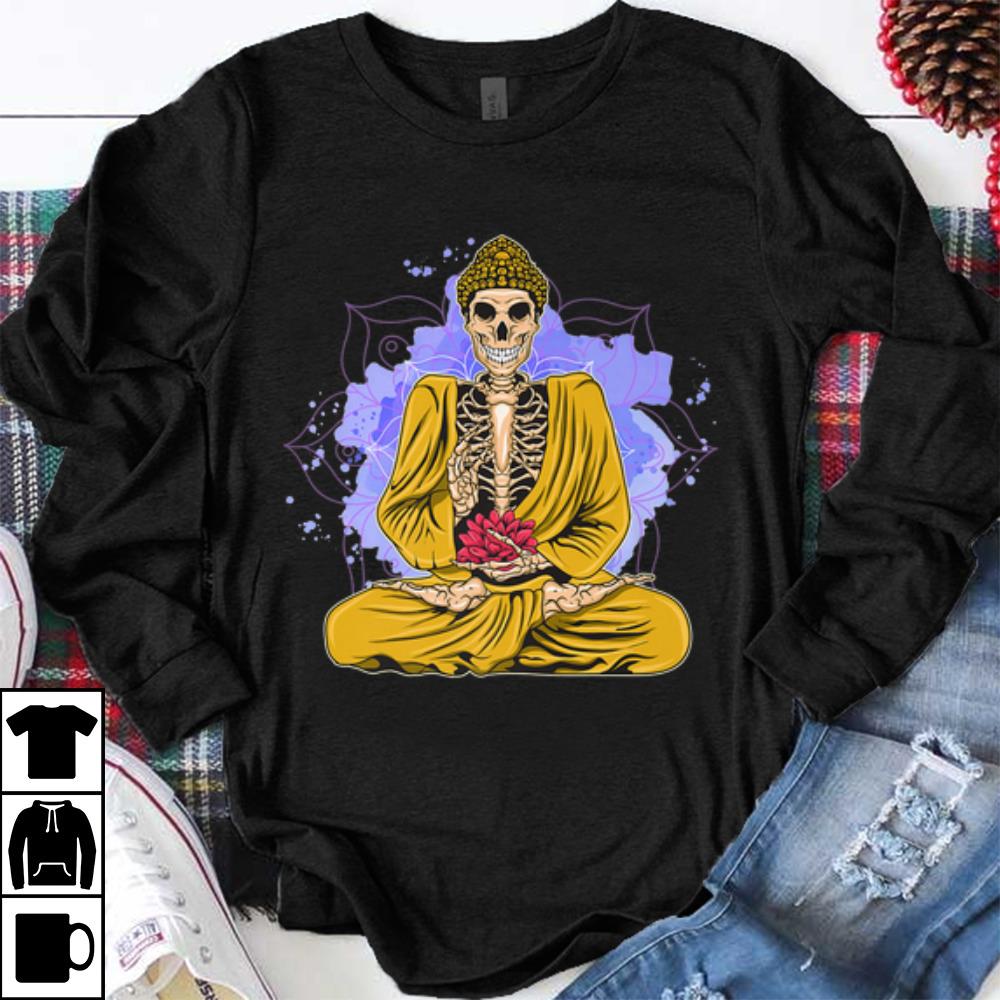 Original Halloween Yoga Meditating Skeleton Yogi Namaste shirt