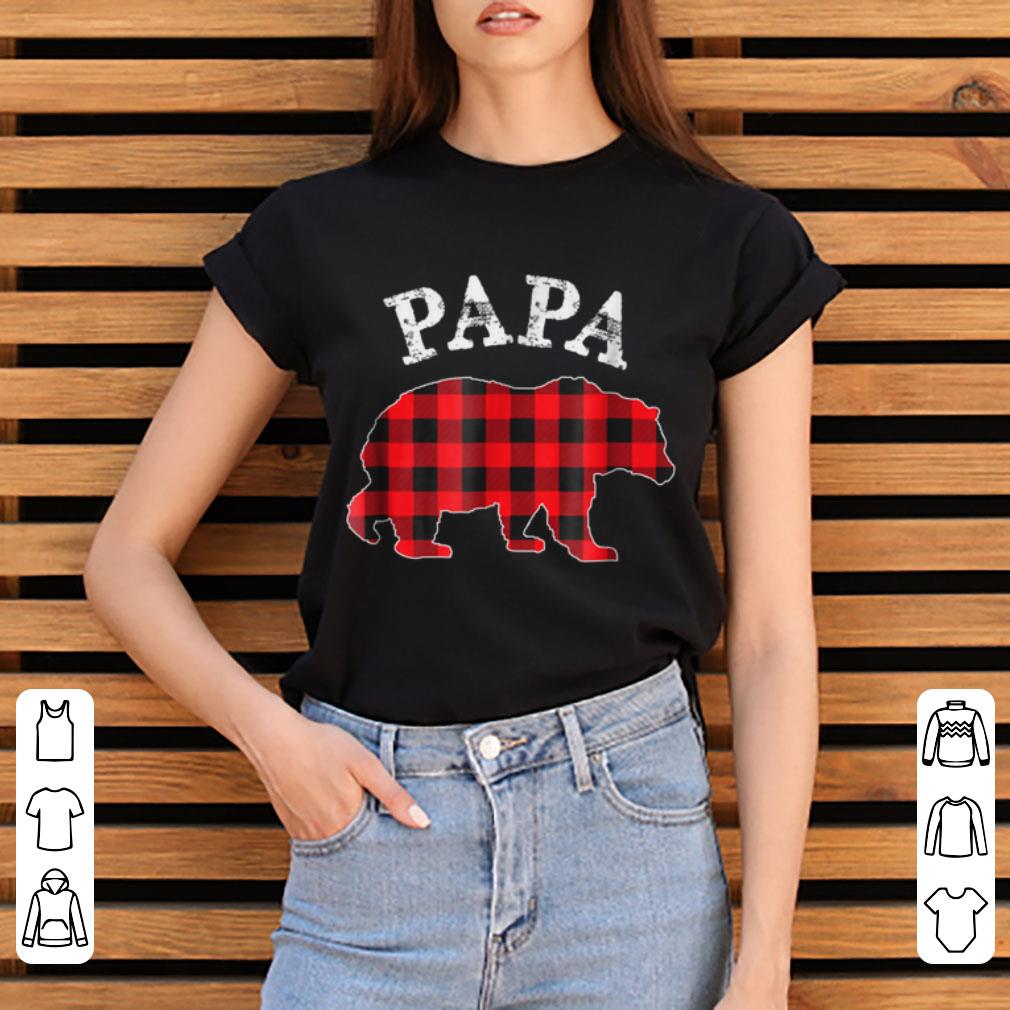 Original Red Plaid Papa Bear Buffalo Matching Family Pajama shirt