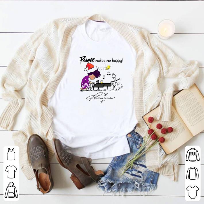 Original Schroeder Prince makes me happy Snoopy Woodstock signature shirt