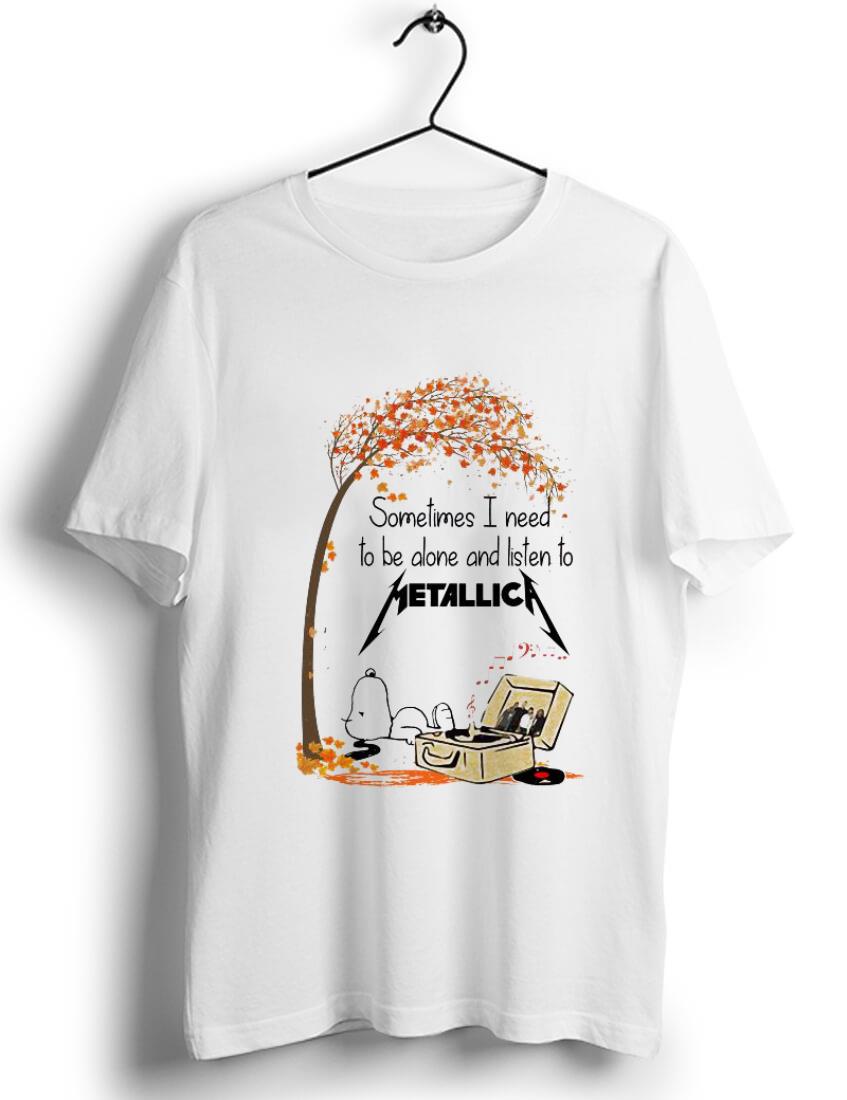 Original Snoopy Sometimes I Need To Be Alone And Listen To Metallic shirt