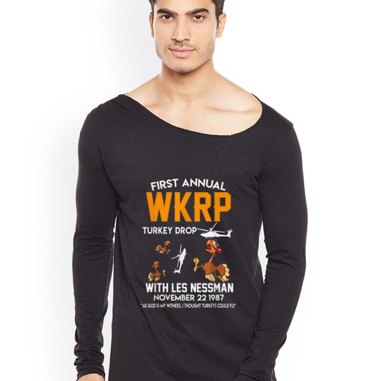 Original Thanksgiving First Annual Wkrp Turkey Drop With Les Nessman shirt