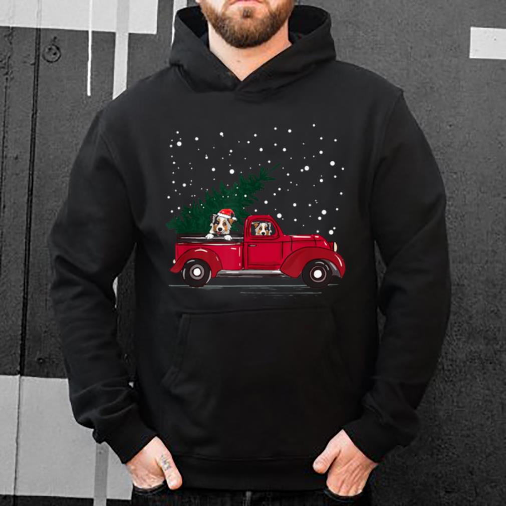 Premium Red Truck pick up Australian Shepherd Christmas lover gift shirt