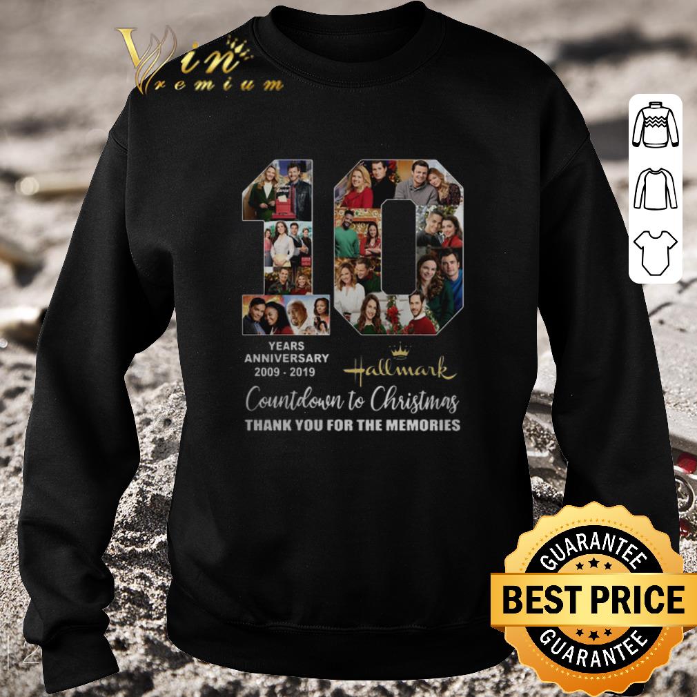 Pretty 10 years anniversary 2009-2019 Hallmark Countdown To Christmas shirt