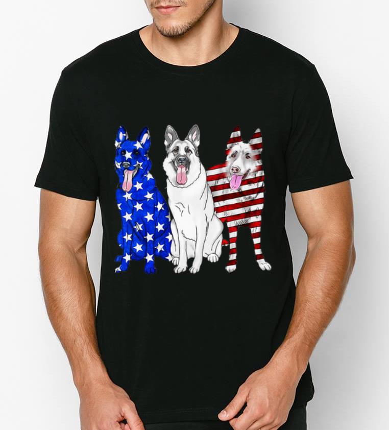 Pretty Red White And Blue American Flag German Shepherd shirt