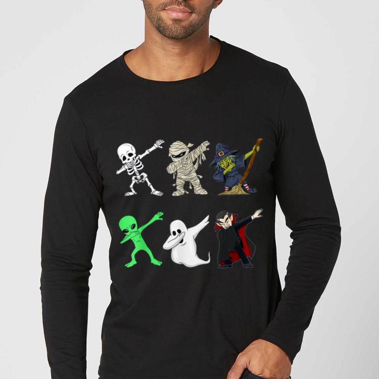 Top Dabbing Skeleton And Monsters Halloween Dracula shirt
