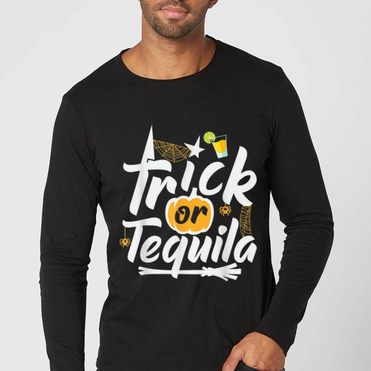 Top Funny Trick or Tequila Halloween Pumpkin and Shot shirt