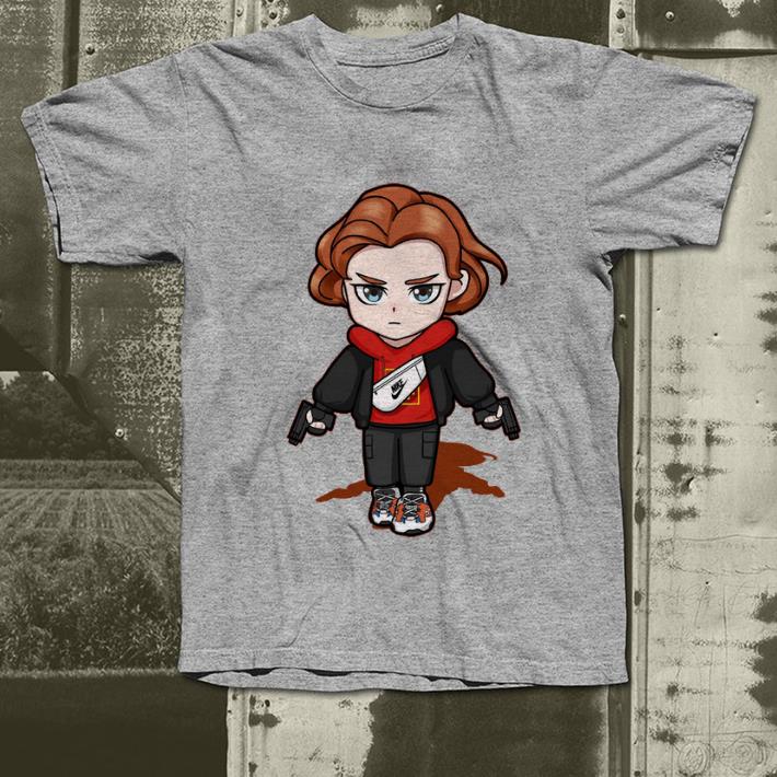 Top Nike Black Widow Avengers Chibi shirt