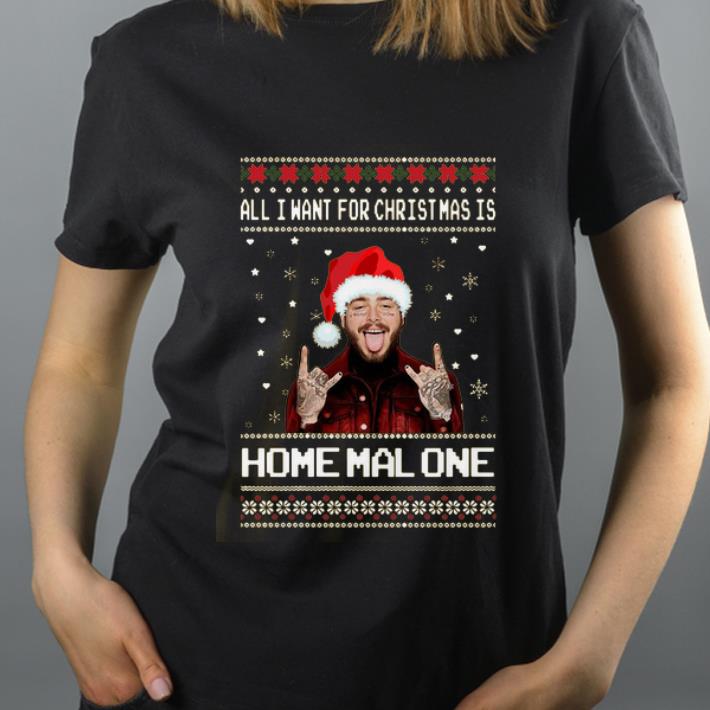 Awesome All I want for Christmas is Malone Ugly Christmas Post Malone shirt