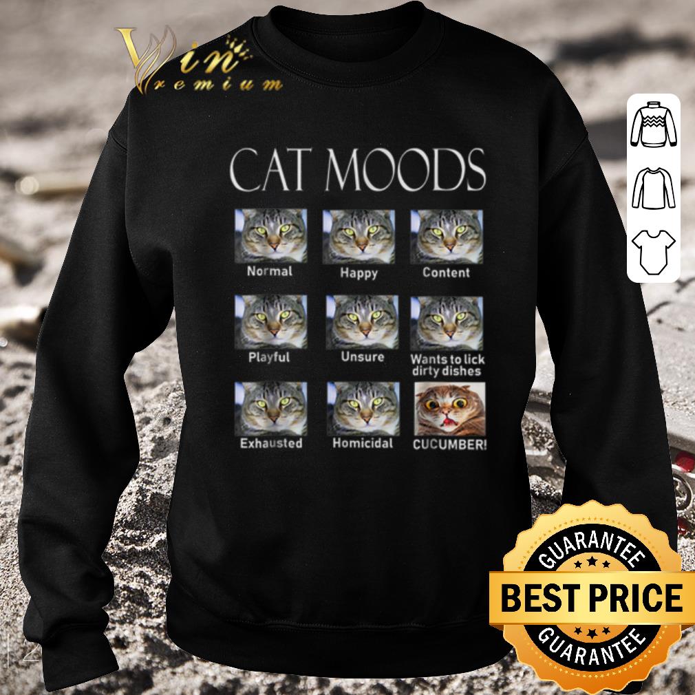 Awesome Cat moods feelings face normal happy content playful unsure shirt