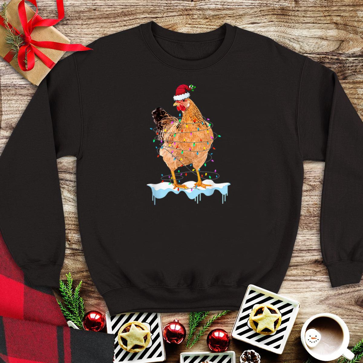 Awesome Chicken Lights Santa Hat Christmas Chicken Lover Xmas shirt 6 Awesome Chicken Lights Santa Hat Christmas Chicken Lover Xmas shirt