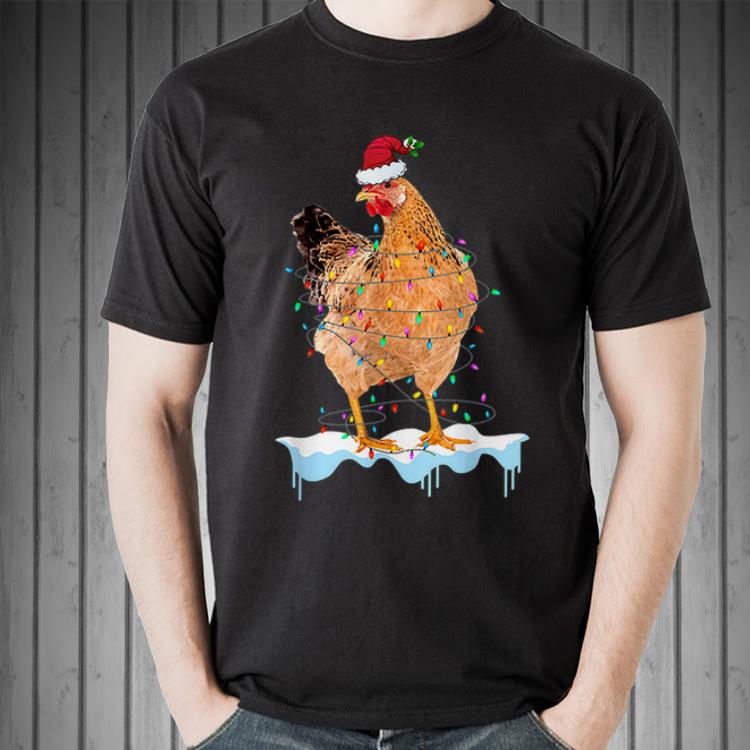 Awesome Chicken Lights Santa Hat Christmas Chicken Lover Xmas shirt 2 Awesome Chicken Lights Santa Hat Christmas Chicken Lover Xmas shirt 2