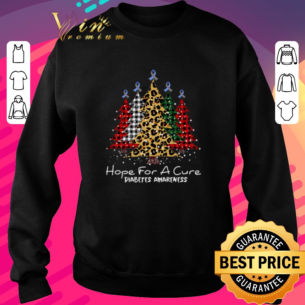 Awesome Christmas tree hope for a cure Diabetes Awareness shirt