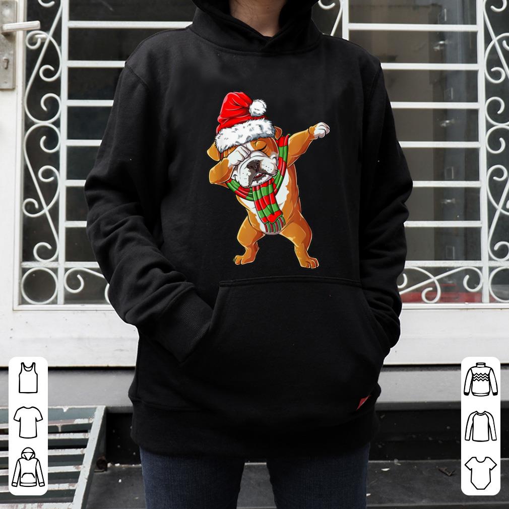 Awesome Dabbing English Bulldog Santa Christmas Gifts Kids Boys Xmas shirt
