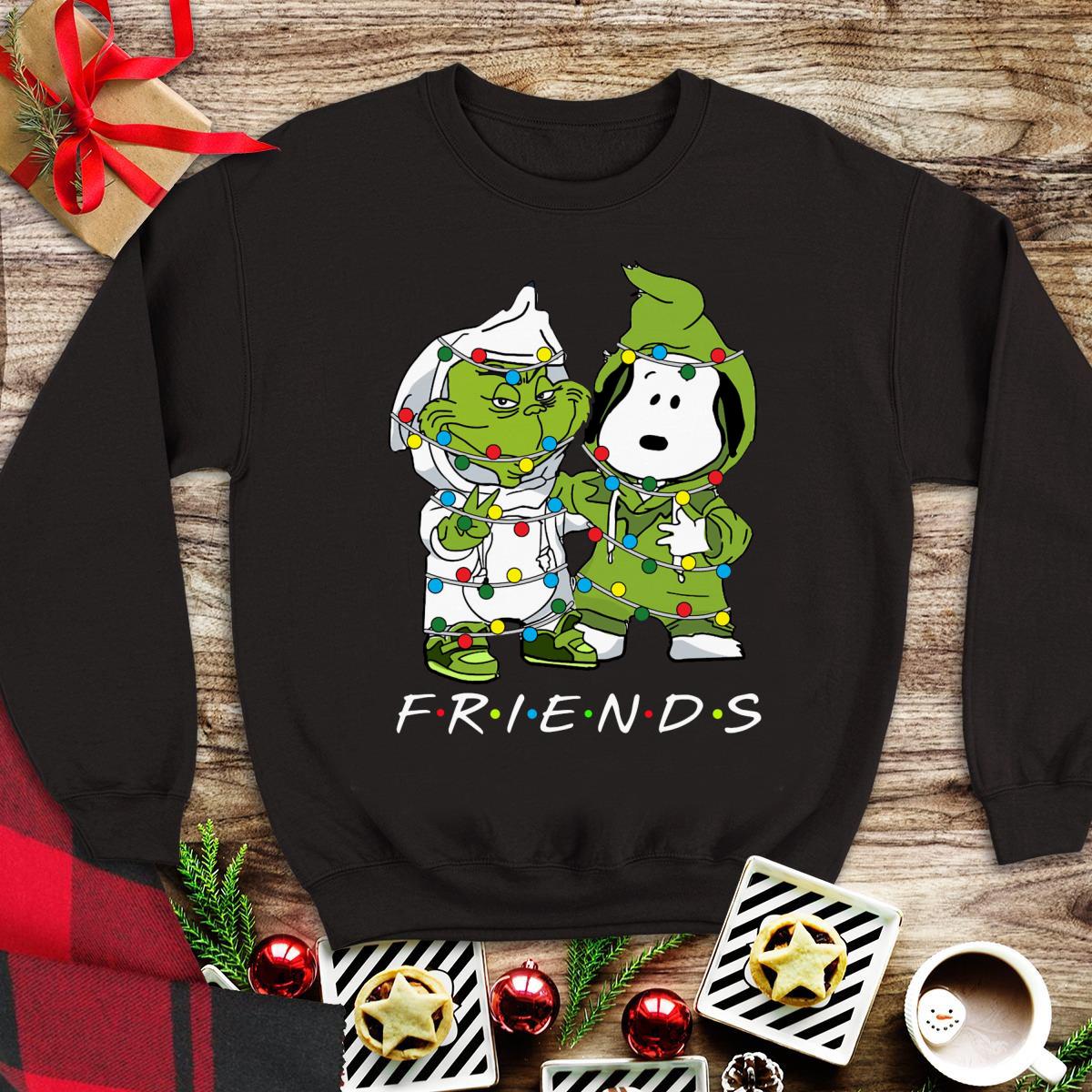 Awesome Friends Grinch and Snoopy light christmas shirt