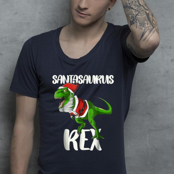 Awesome Funny Dinosaur Christmas Santasaurus Rex Gift Tee shirt