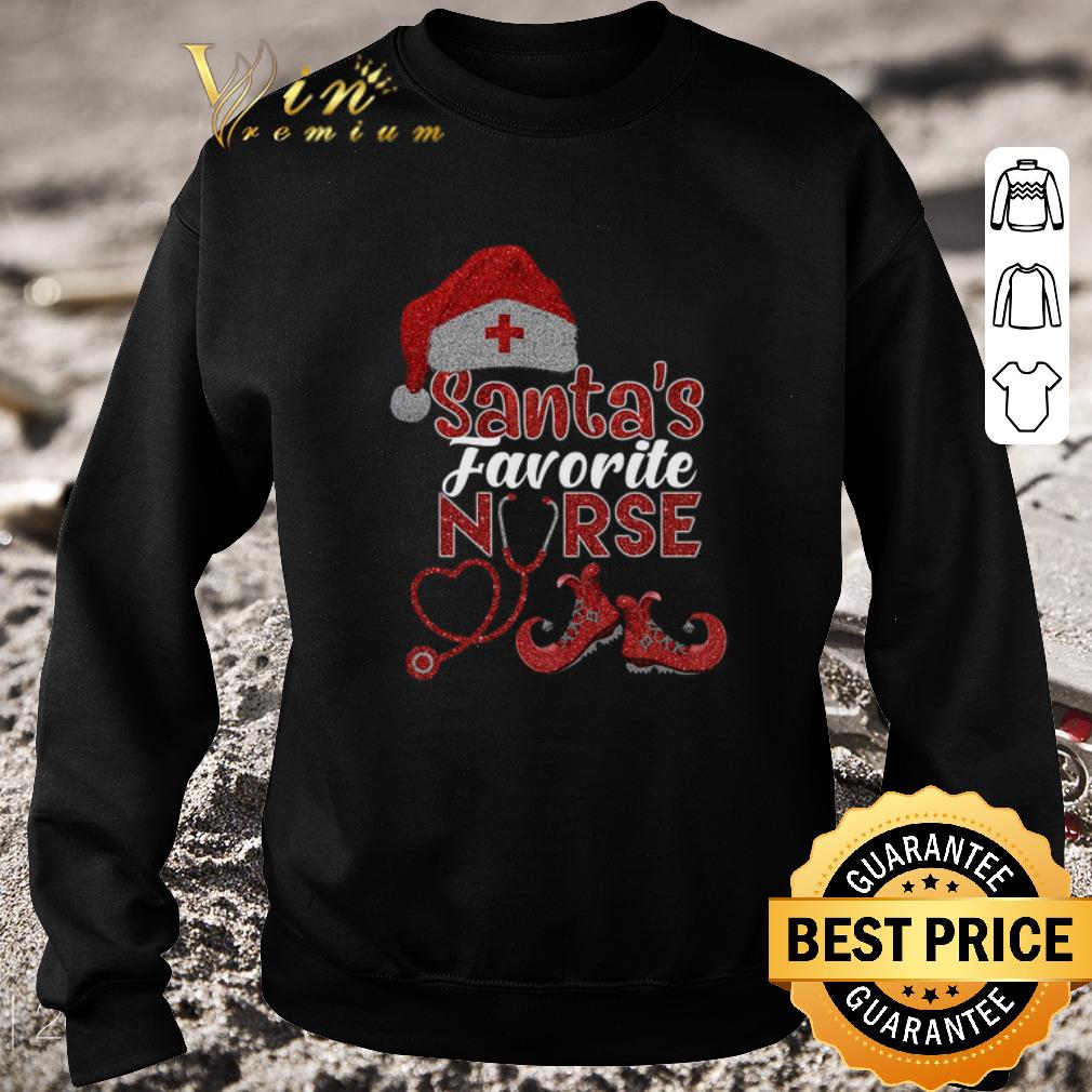 Awesome Glitter Santa's favorite nurse Christmas shirt