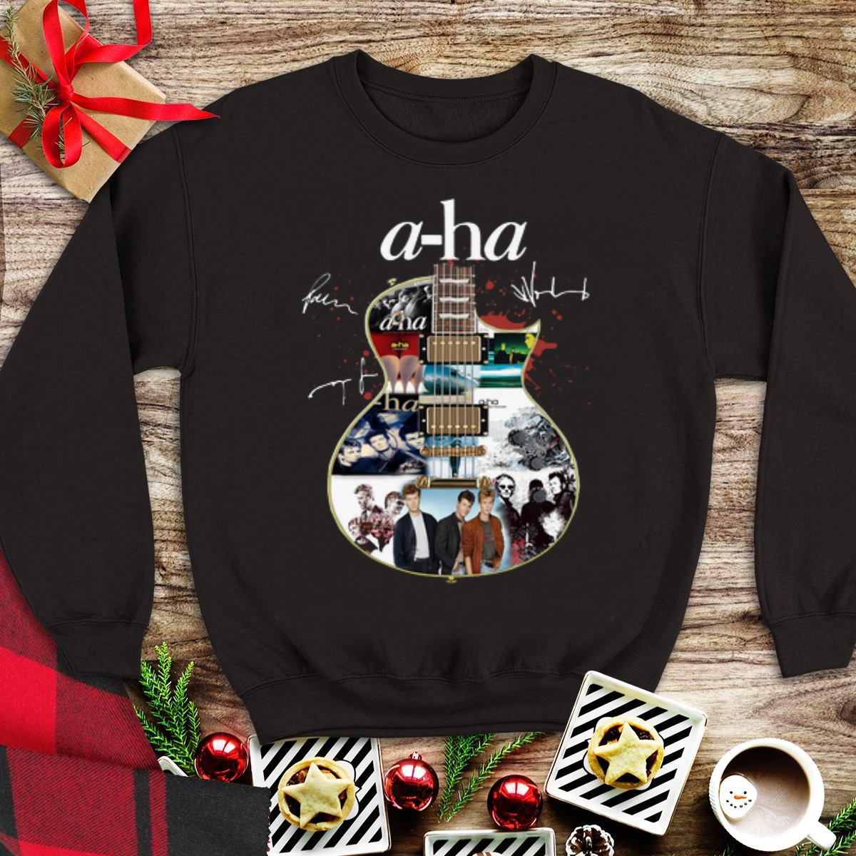Awesome Guitar A-Ha signatures shirt