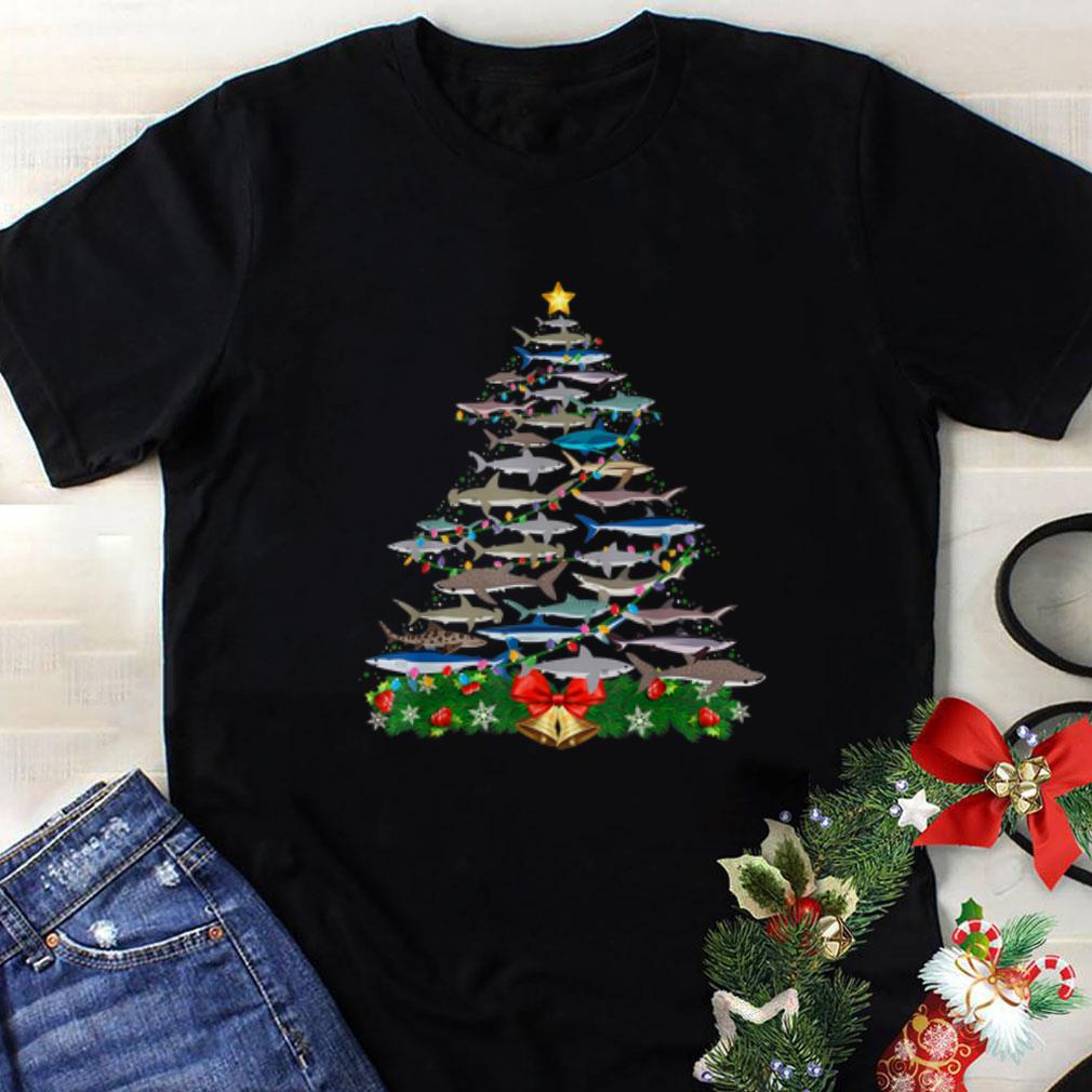 Awesome Shark Christmas Tree Shark Lovers Christmas shirt