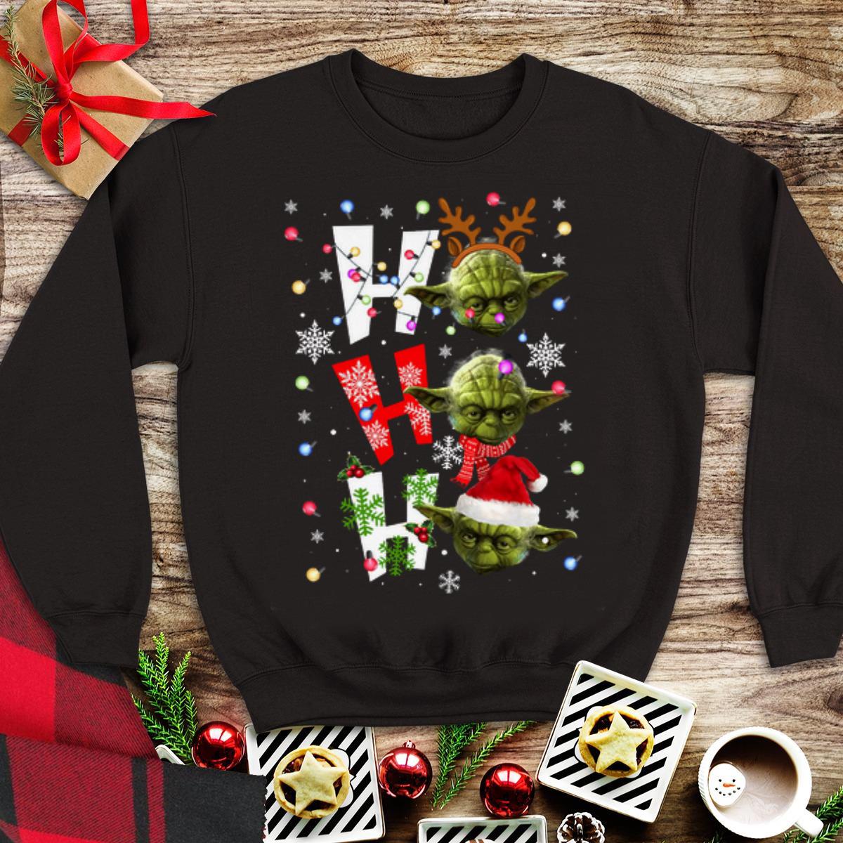 Awesome ho ho ho christmas Santa Yoda sweater