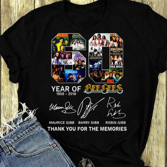 Beautiful 60 Year of 1958-2018 Bee Gees Thank You For The Memories Signatures shirt