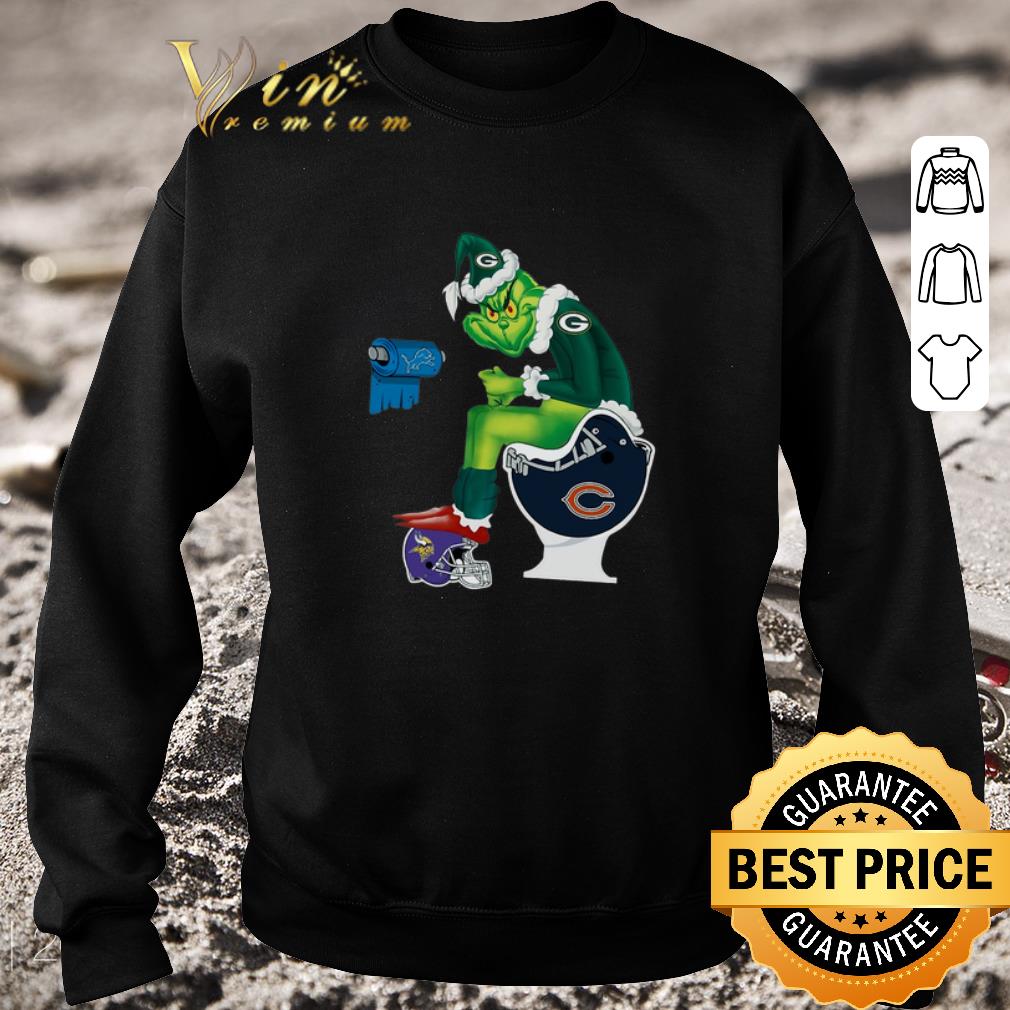 Funny Packers Grinch Santa Detroit Lions Chicago Bears Toilet Vikings shirt