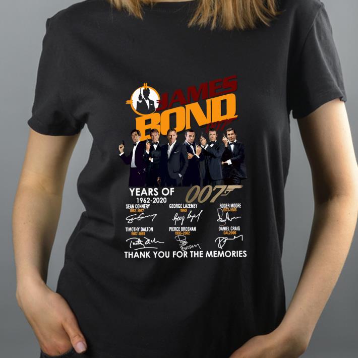 Great 58 Years Of James Bond 007 Thank You For The Memories Signatures shirt
