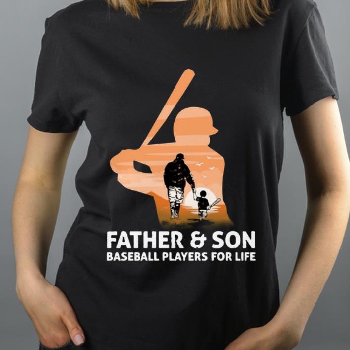 Hot Father & son Baseball players for life shirt
