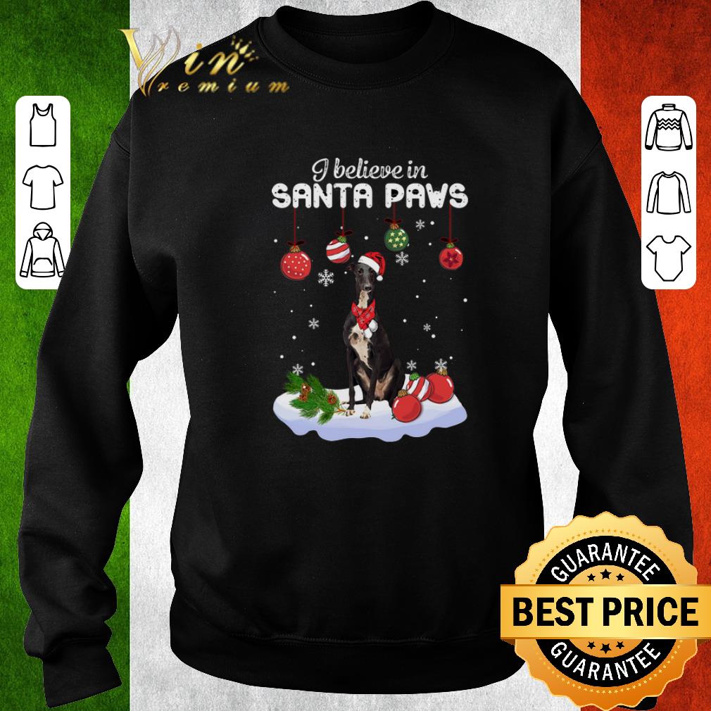 Hot Greyhound i believe in Santa paws Christmas shirt 6 Hot Greyhound i believe in Santa paws Christmas shirt