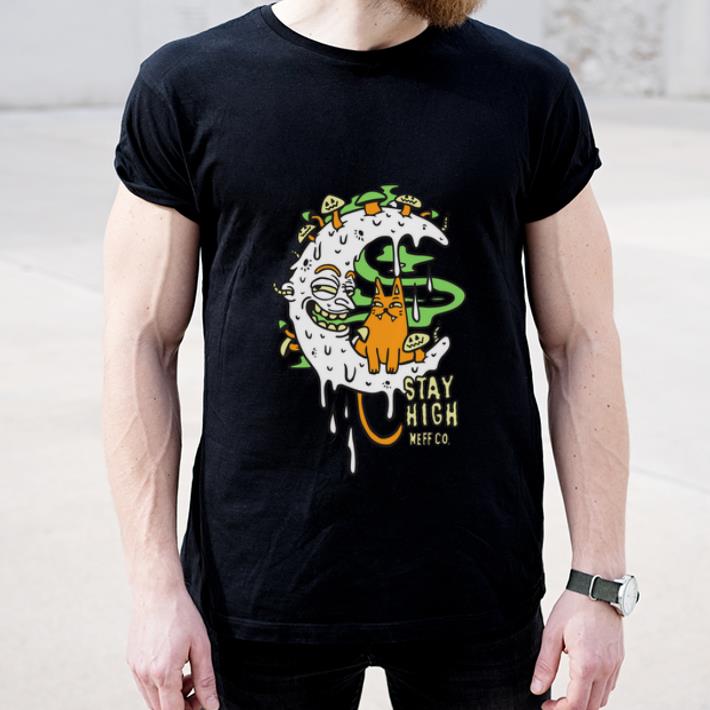 Hot NEFF Stay High Grimey Moon And Cat shirt