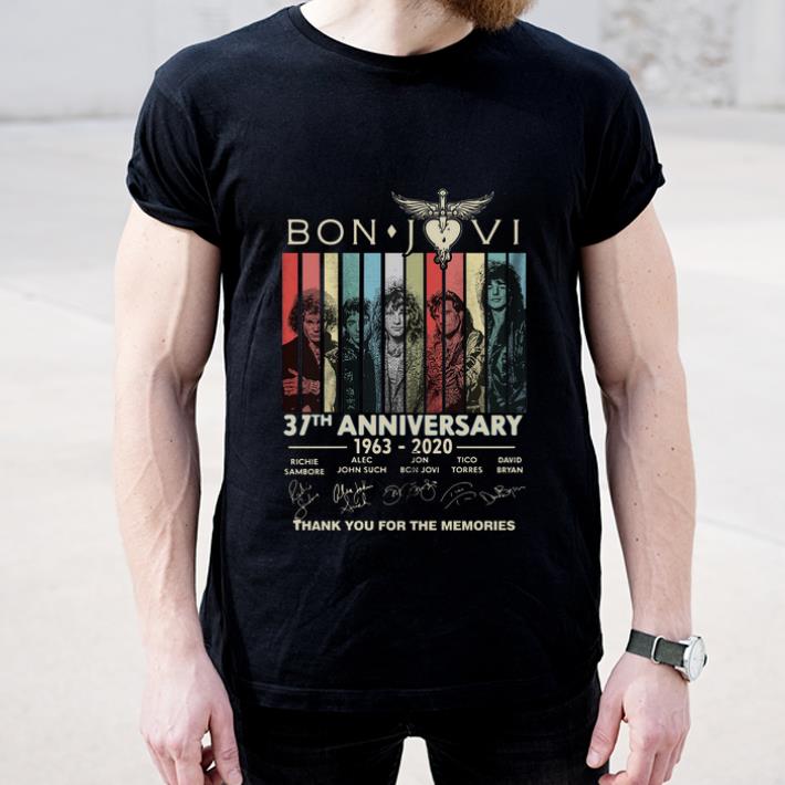 Nice Bon Jovi 37th anniversary thank you for the memories vintage shirt